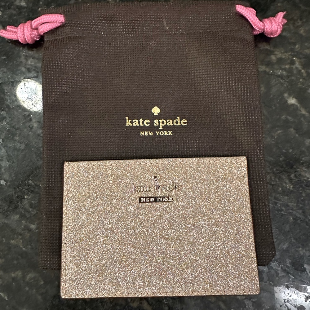 NEW Kate Spade Rose Gold Card Holder With Dustbag NEW